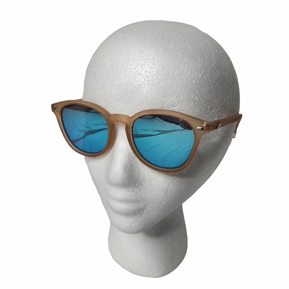 LeSpecs Bandwagon Sunglasses Matt Stone Unisex Clear Brown With Reflective Lens